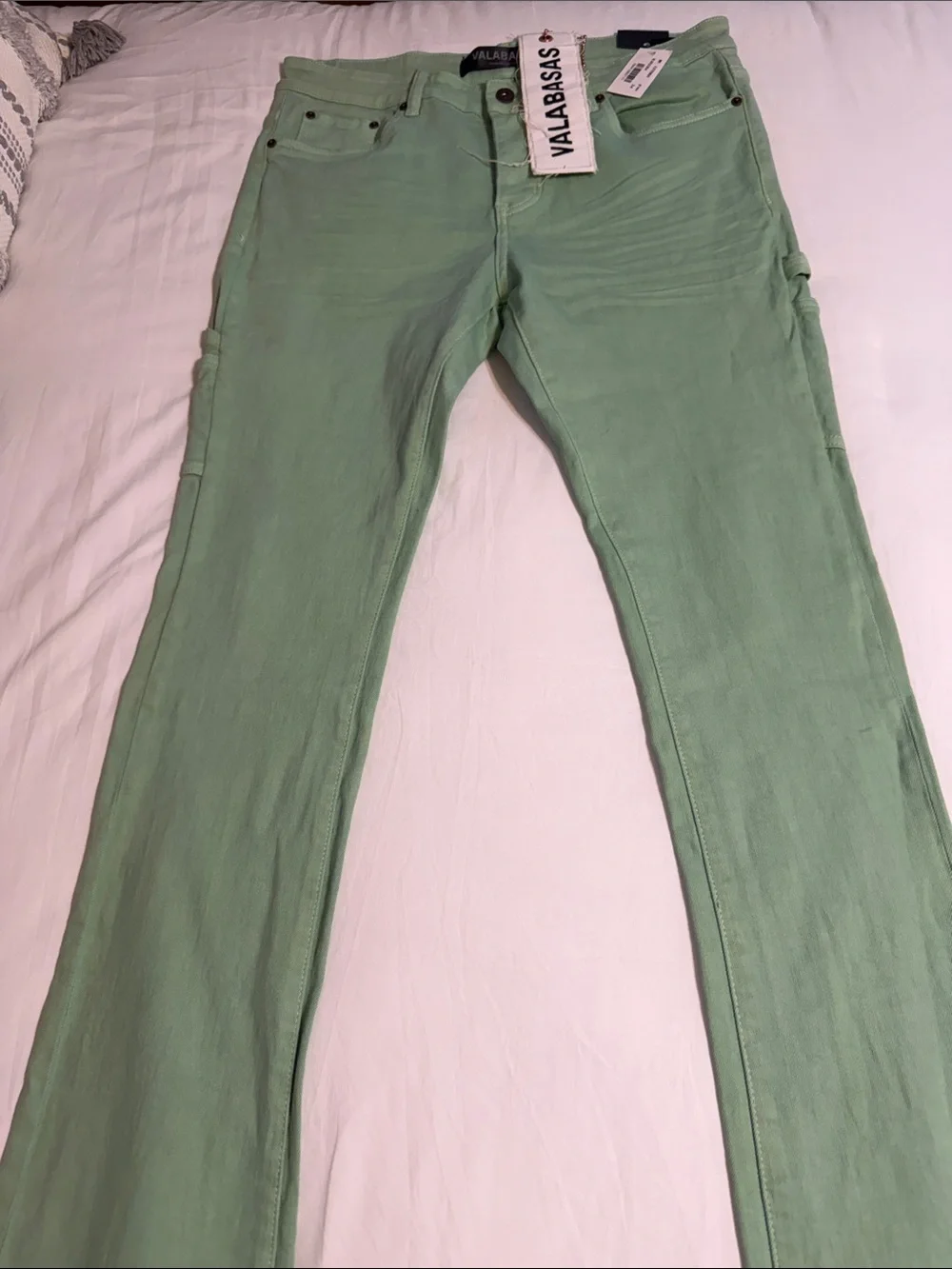 Men’s NWT Valabasas Green Super Stacked Mr Extendo Jeans size 35